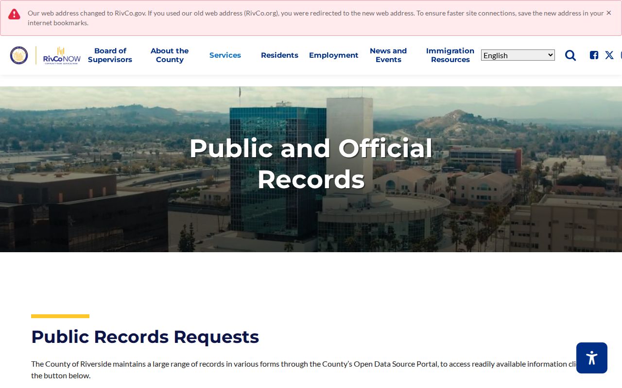 Banning residents directory view of Riverside County public and official records routing