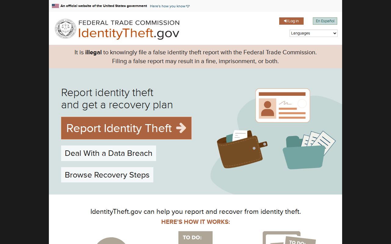 Banning resident lookup federal identity theft recovery